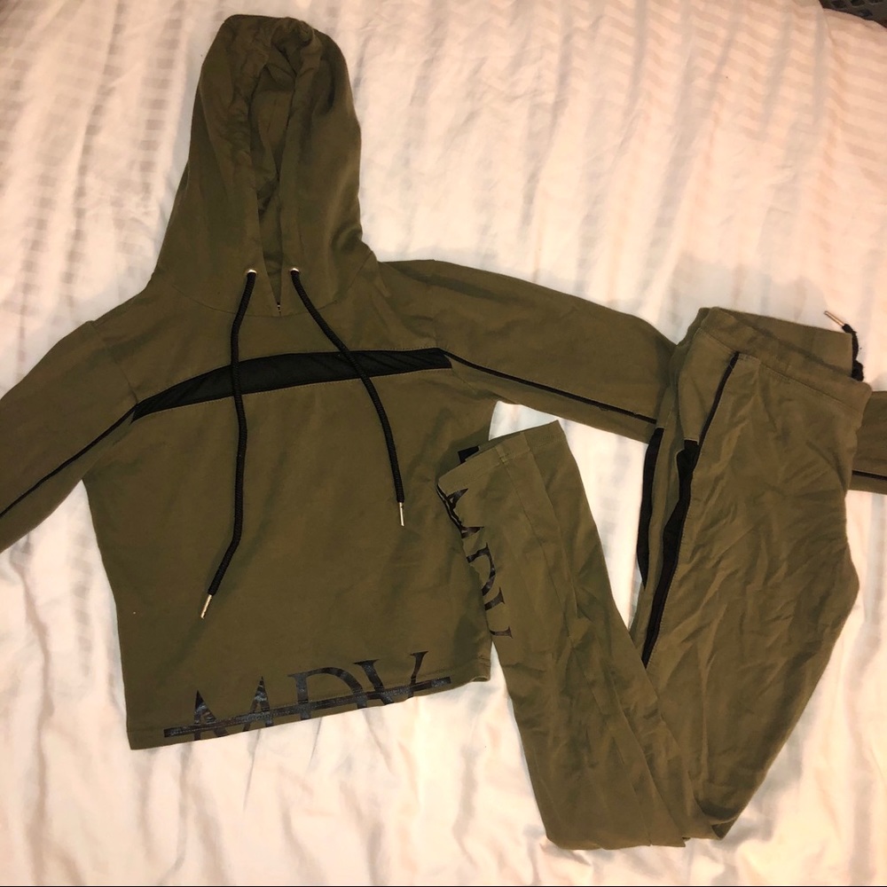 Maniere De Voir olive green tracksuit